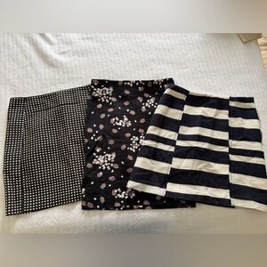 Womens Black Floral and Striped Skirt Set - Versatile Styles